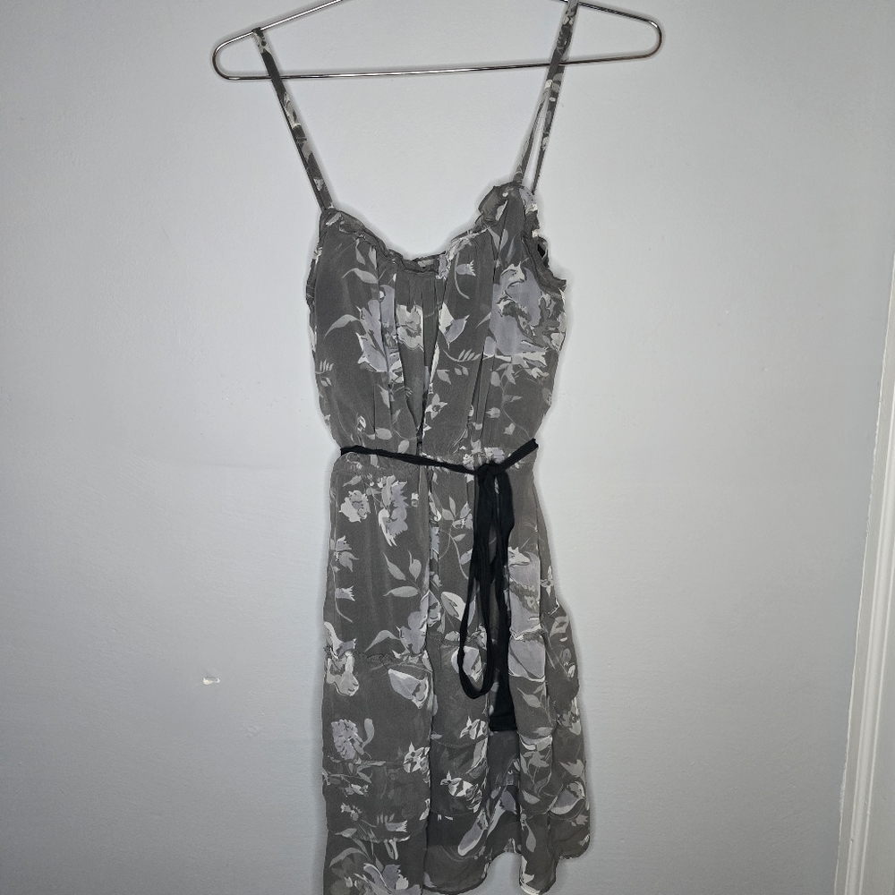 American Eagle Outfitters Y2K Gray Floral Dress, Size 2 - Picture 2 of 7